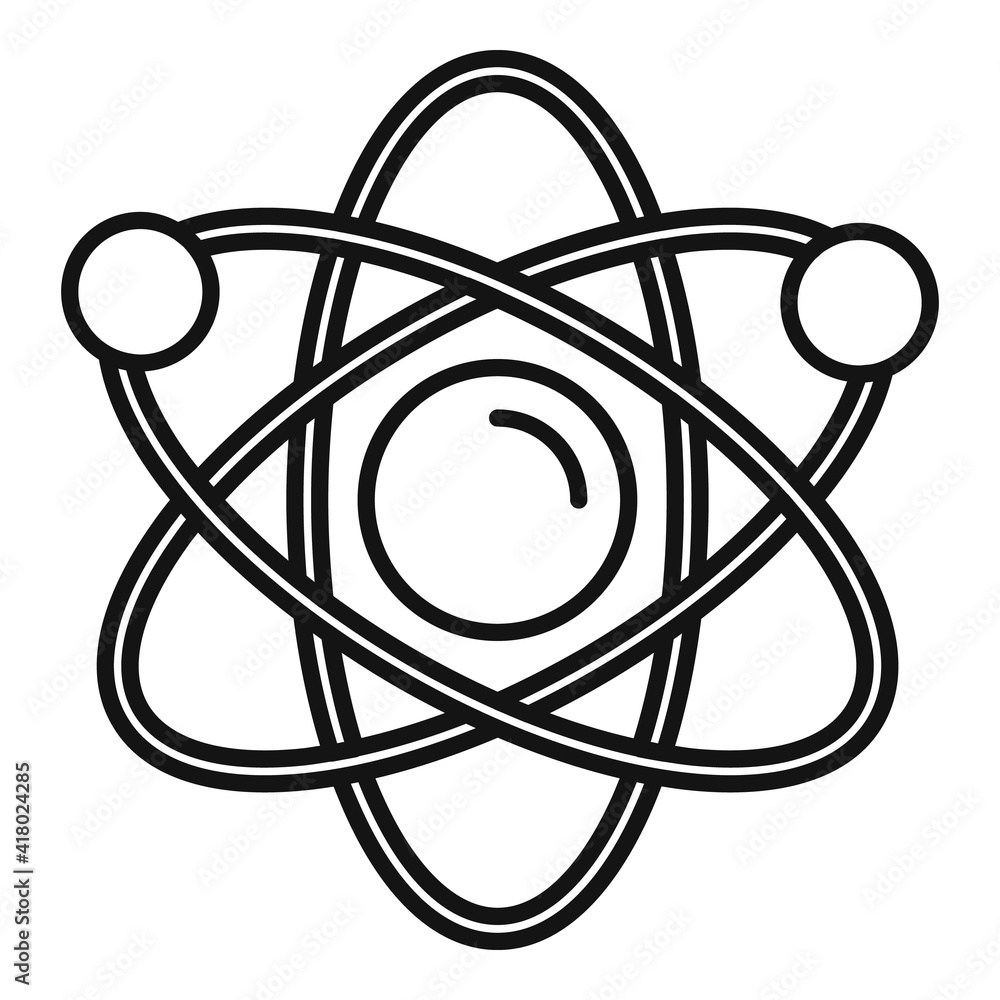Poster nanotechnology atom icon. outline nanotechnology atom vector icon for web design isolated on white b