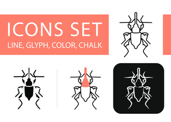 four icons in different styles, weevils © Kateryna Sushchova