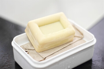 soap bar on plate