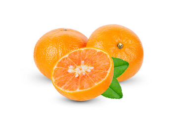 orange fruit isolated on white background.