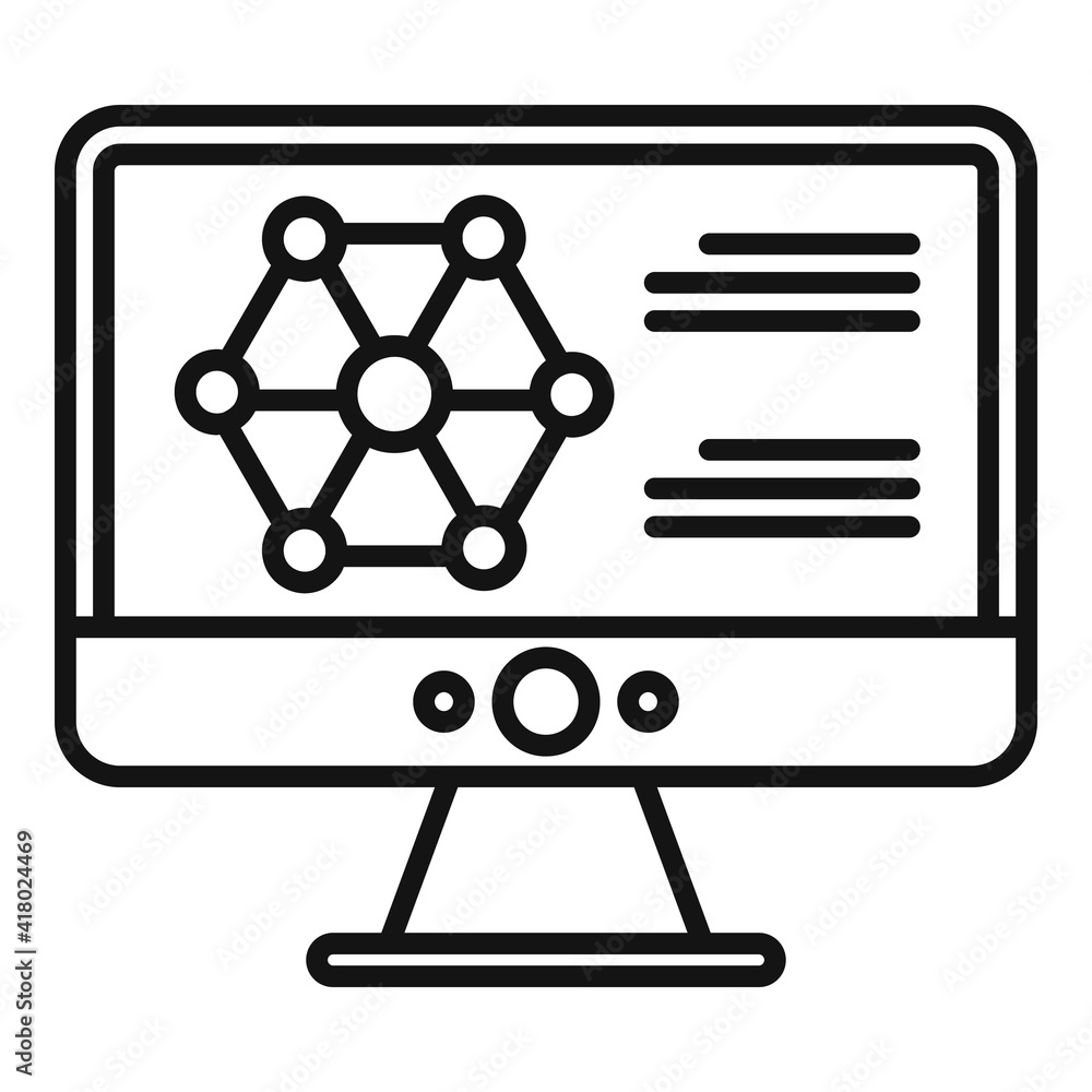 Poster nanotechnology computer icon. outline nanotechnology computer vector icon for web design isolated on