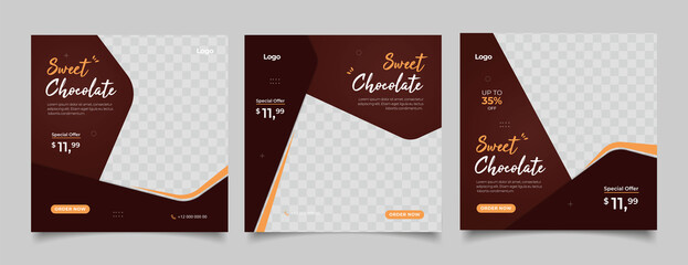 Drink menu promotion social media instagram post banner template