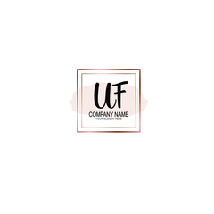 Letter UF Beautiful handwriting logo