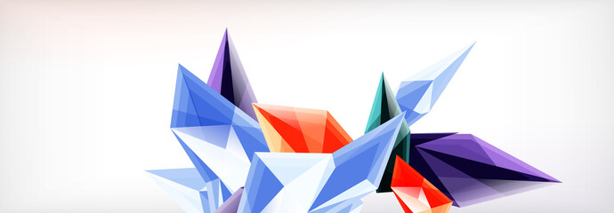 Vector 3d triangles and pyramids abstract background for business or technology presentations, internet posters or web brochure covers