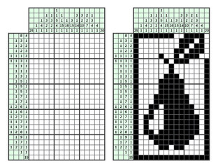 Fototapeta premium Japanese crossword puzzle. Kids and adult mathematical mosaic. Nonogram. Logic puzzle game. Digital rebus. Vector illustration