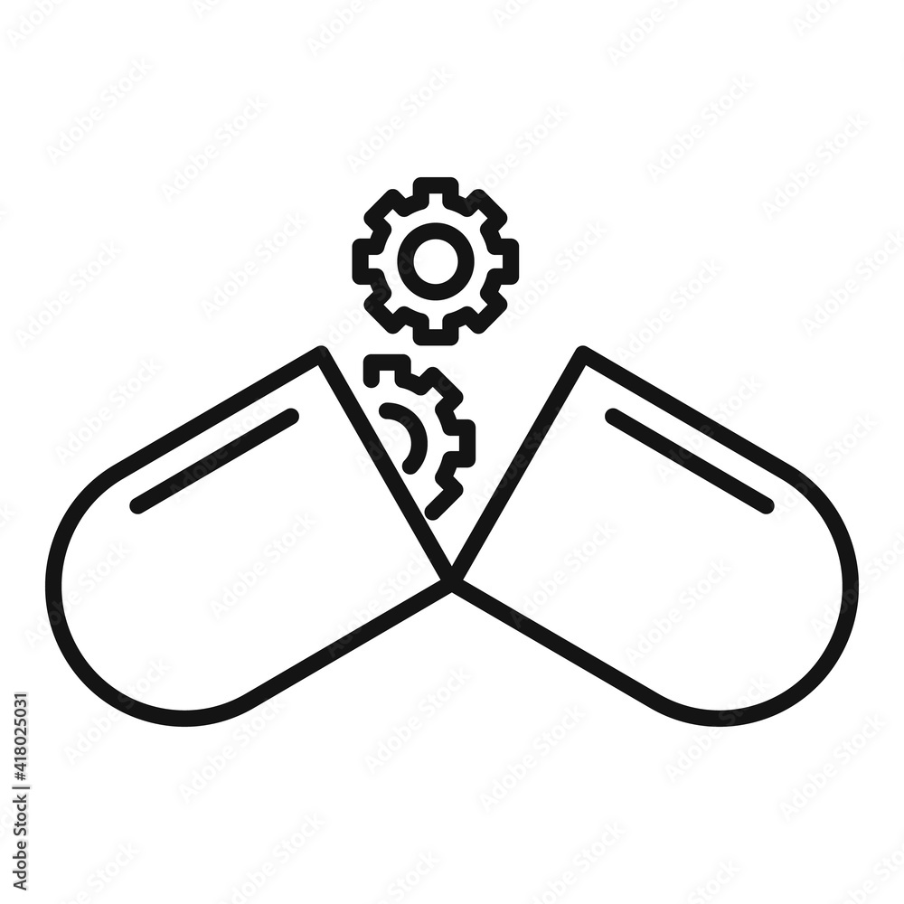 Poster nanotechnology capsule icon. outline nanotechnology capsule vector icon for web design isolated on w