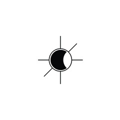 Moon Shine.Space moon star astronomy Planet eclipse abstract sun dark abstrak, vector, symbol, logo, icon, sign, Illustration Minimalist.