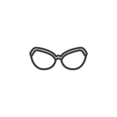 Fototapeta premium Glasses line icon. Eyeglasses linear style sign for mobile concept and web design. Stylish sunglasses outline vector icon. Symbol, logo illustration. Vector graphics