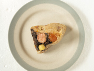 Zongzi or sticky rice dumpling food, Chinese food