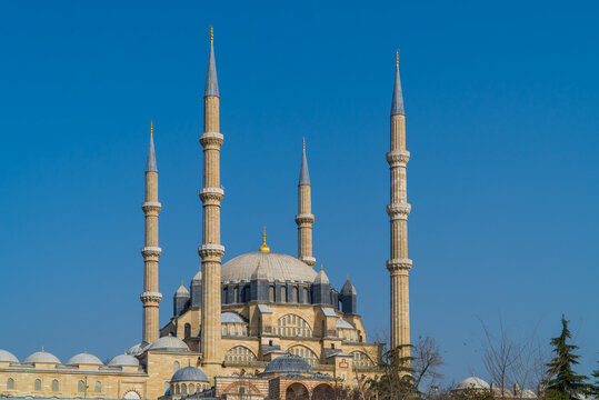 Panoramic view of the Ottoman Selimiye Mosque in Edirne, Turkey