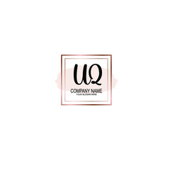 Letter UQ Beautiful handwriting logo