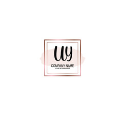 Letter UY Beautiful handwriting logo