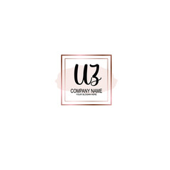 Letter UZ Beautiful handwriting logo