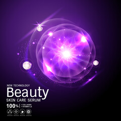 Collagen Solutions Vector Background Concept for Advertising Banner Poster SkinCare Cosmetic Products.