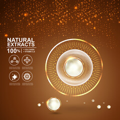 Collagen Solutions Vector Background Concept for Advertising Banner Poster SkinCare Cosmetic Products.
