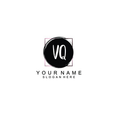 Letter VQ Beautiful handwriting logo