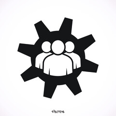 Teamwork icon gear simple vector illustration