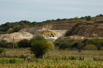 The technique is extracting stone in the quarry