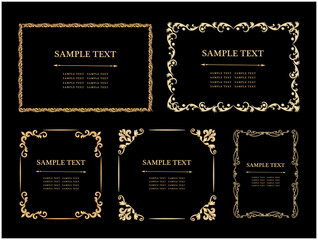 アンティークフレームセット　ゴールド
