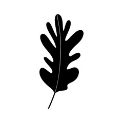 Obraz premium Tropical leaf. Black silhouette. Forest element. Vector illustration.