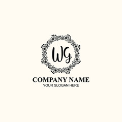 Letter WG Beautiful handwriting logo