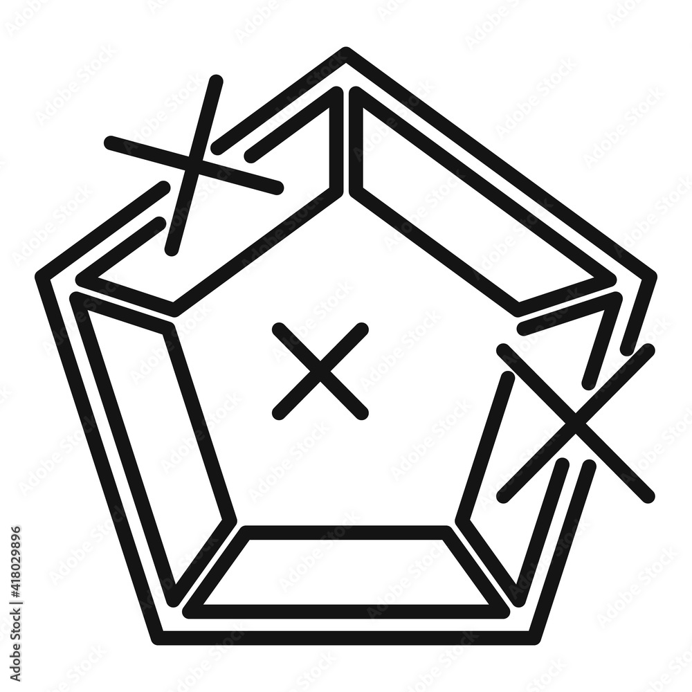Poster diamond icon. outline diamond vector icon for web design isolated on white background