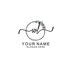 Letter WL Beautiful handwriting logo