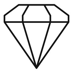 Big diamond icon. Outline big diamond vector icon for web design isolated on white background