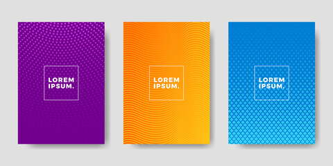 Fototapeta premium Set of book cover brochure design with gradient colors.
