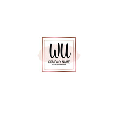 Letter WU Beautiful handwriting logo