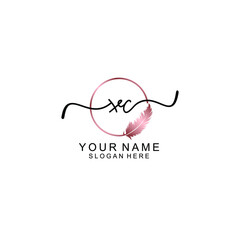 Letter XC Beautiful handwriting logo