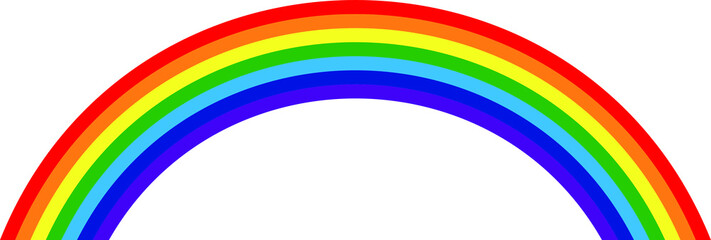 Rainbow on a white background. Drawing for children.
