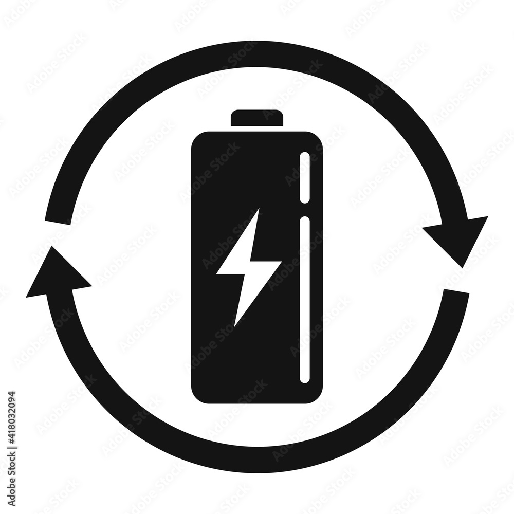 Poster recycle battery icon. simple illustration of recycle battery vector icon for web design isolated on 