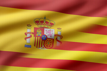 Spain and Catalonia flags