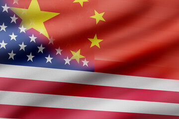 Usa and China flags