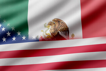 Usa and Mexico flags - 418032656