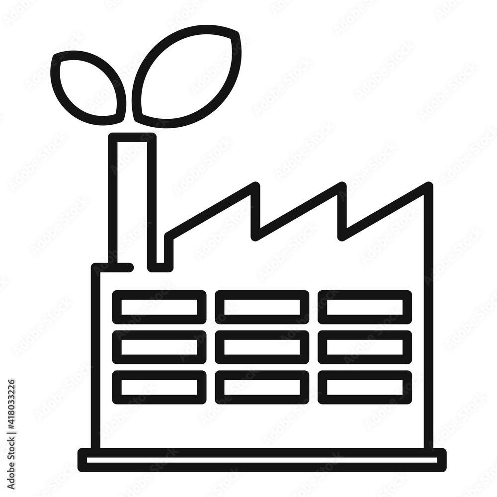 Poster clean energy factory icon. outline clean energy factory vector icon for web design isolated on white