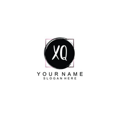 Letter XQ Beautiful handwriting logo