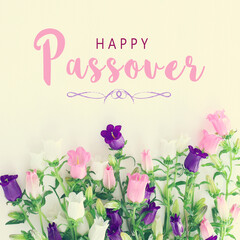 Pesah celebration concept with flowers (jewish Passover holiday)