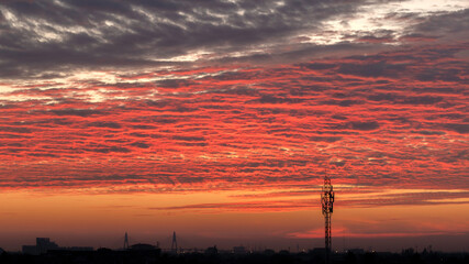 Beautiful colors sunset clouds sky background