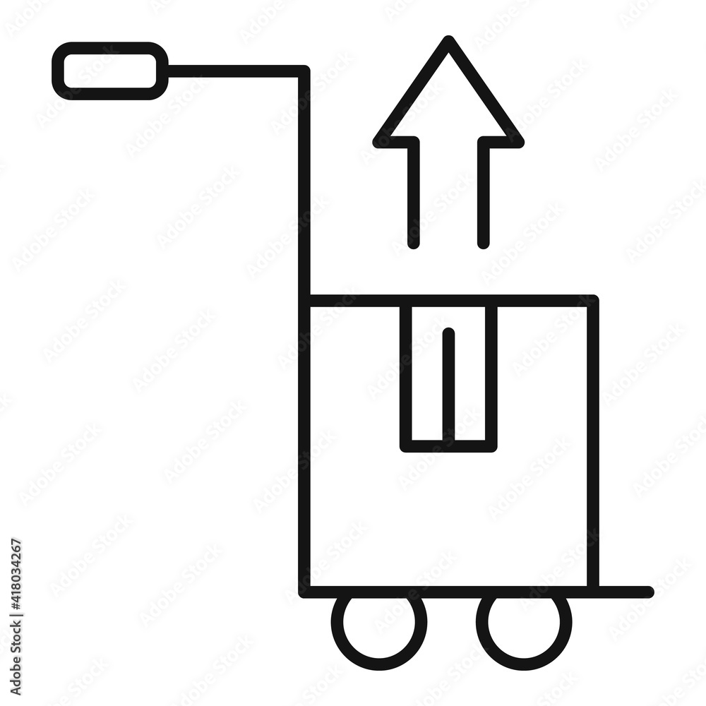 Poster warehouse cart icon. outline warehouse cart vector icon for web design isolated on white background