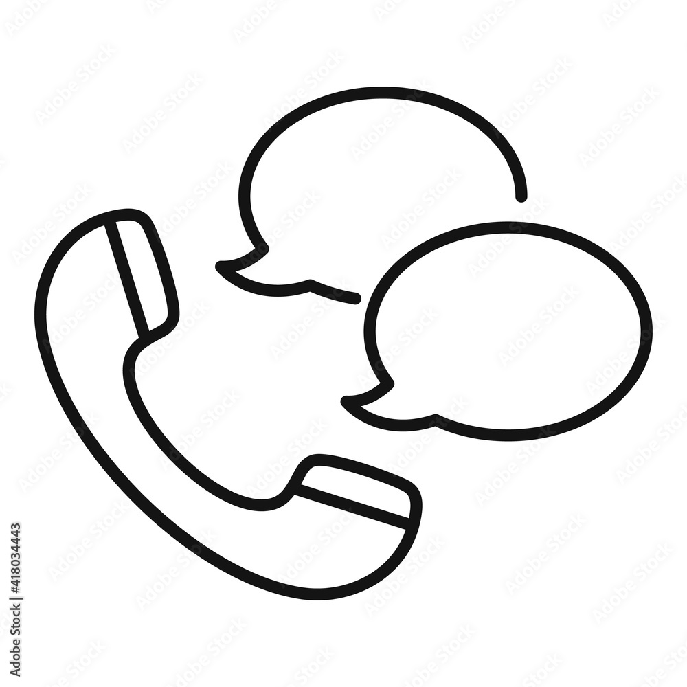 Poster call service icon. outline call service vector icon for web design isolated on white background
