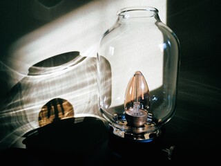 the light bulb in a glass