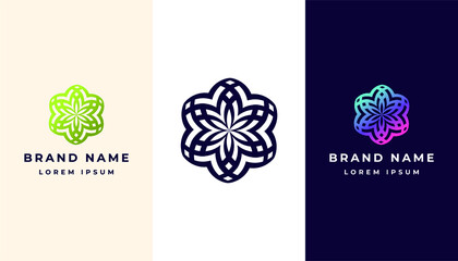 Abstract elegant flower logo icon vector design. Universal creative premium symbol. Graceful jewel vector sign.