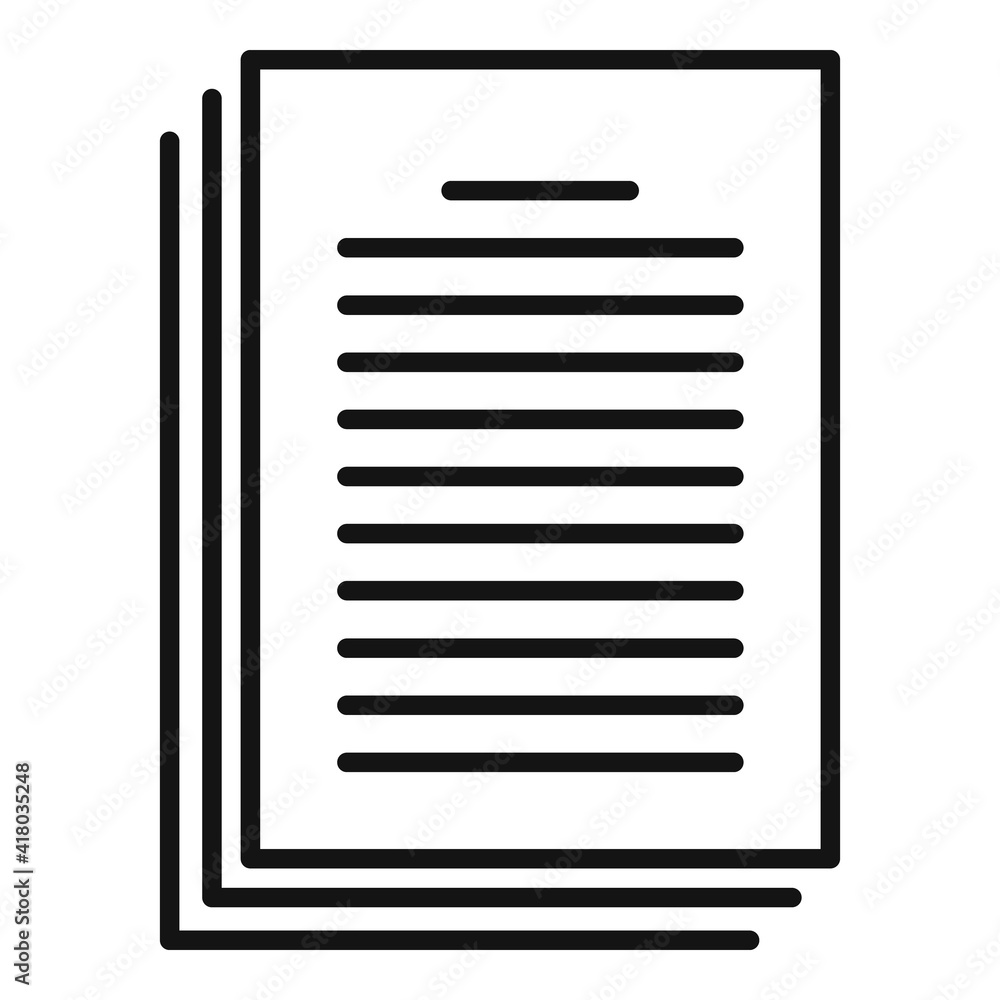 Poster service papers icon. outline service papers vector icon for web design isolated on white background