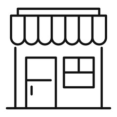 Street shop icon. Outline street shop vector icon for web design isolated on white background