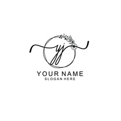 Letter YJ Beautiful handwriting logo