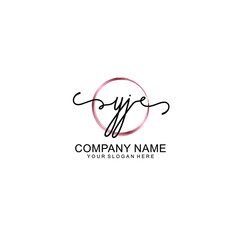 Letter YJ Beautiful handwriting logo