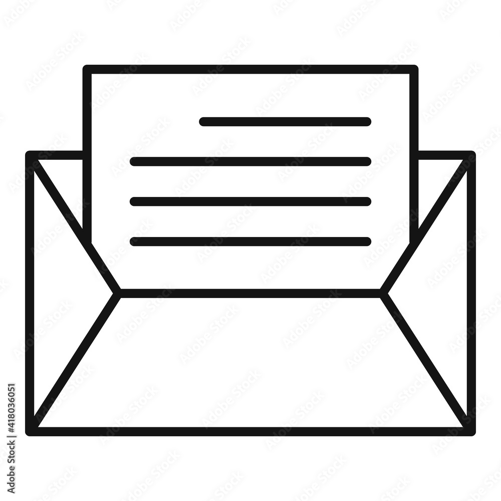 Poster mail sales icon. outline mail sales vector icon for web design isolated on white background