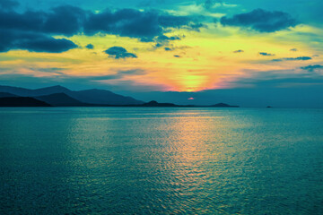 sunset background at the sea , Koh Samui   Thailand